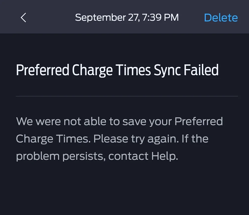Ford F-150 Lightning Charge not starting at specified time.  Has anyone had this happen and know how to fix it? 1759021884718-x0