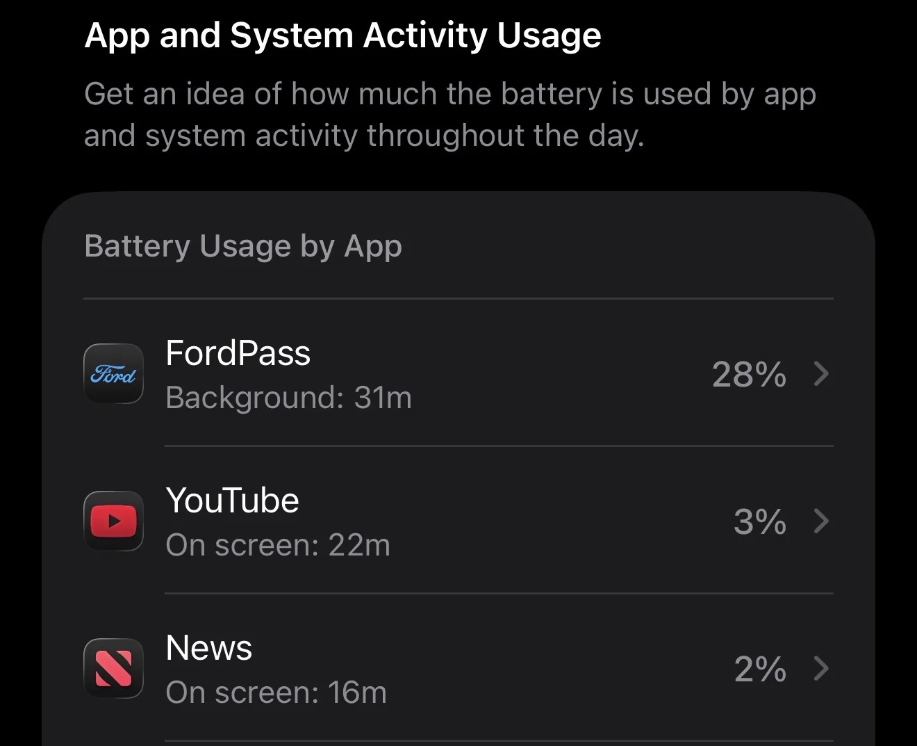 Ford F-150 Lightning Ford App is Battery Hog on iOS 26! IMG_0015