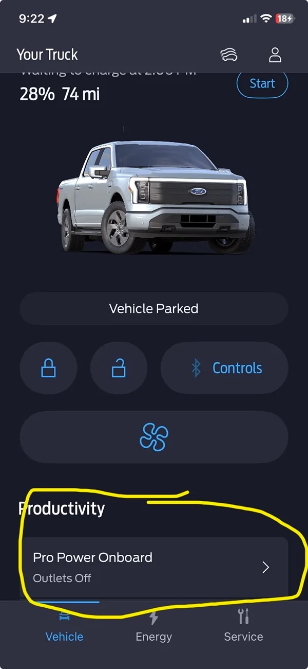Ford F-150 Lightning FordPass PPO menu this is new right? IMG_5114