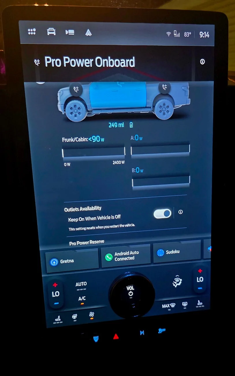 Ford F-150 Lightning Software Update to enable 2022-2023 truck to enable ProPower without starting? 25lightningppowithtruckoffscreen