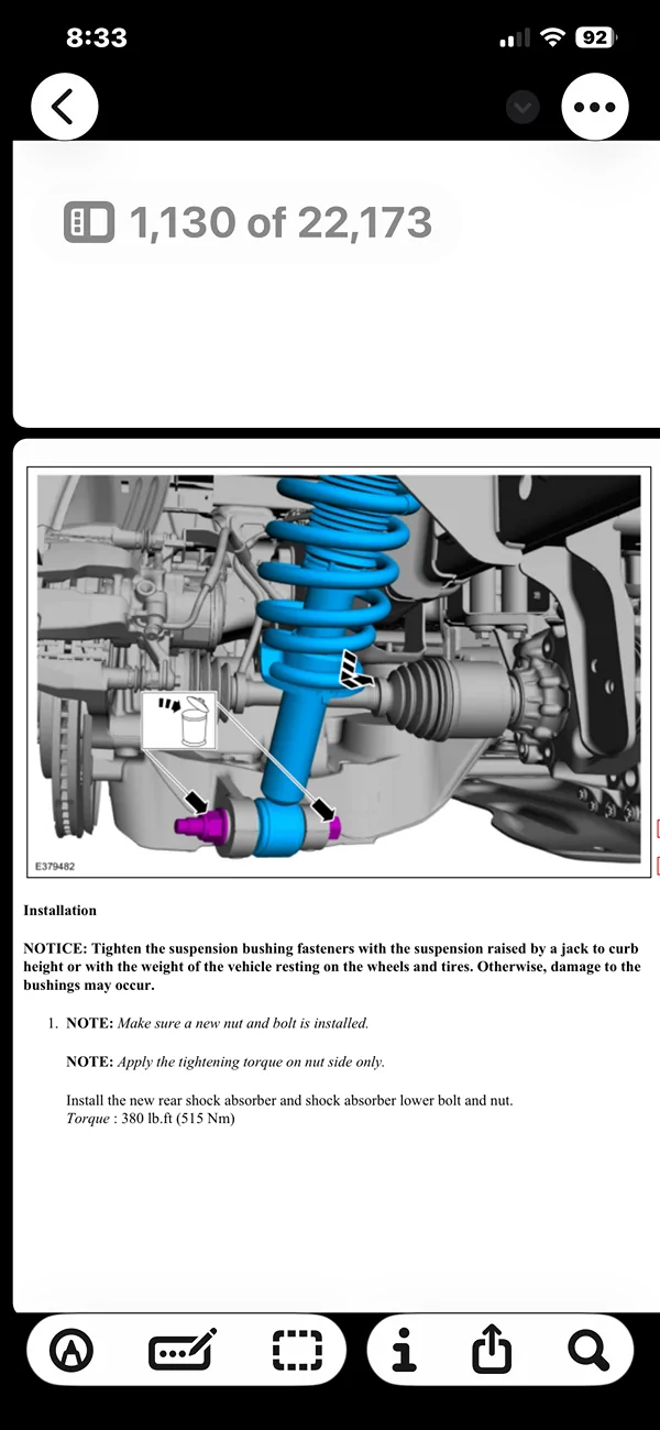 Ford F-150 Lightning Needed: torque values for the Lightning ER front and rear shock mounting bolts. IMG_4849