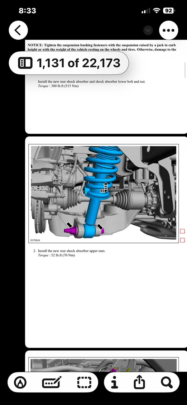 Ford F-150 Lightning Needed: torque values for the Lightning ER front and rear shock mounting bolts. IMG_4850