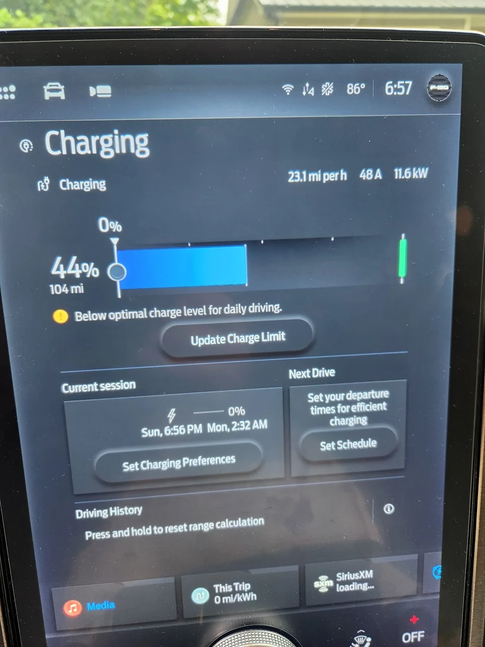 Ford F-150 Lightning Charge Settings Defaulting to Zero. I can only charge at home 20250608_185759