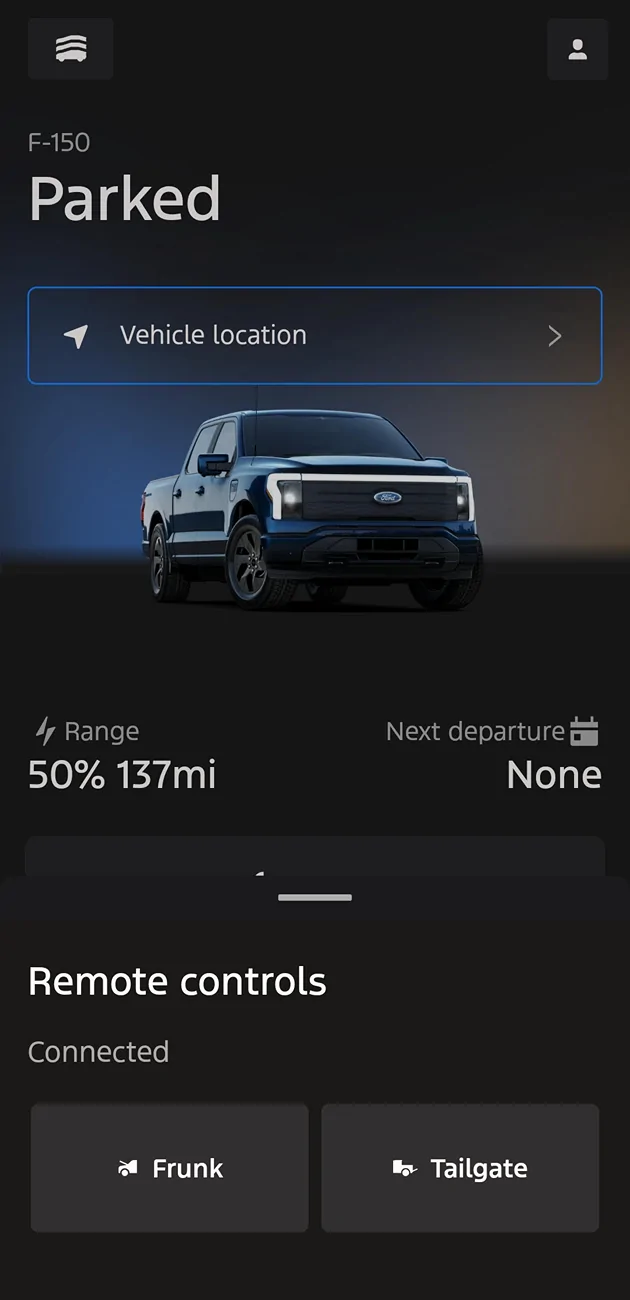 Ford F-150 Lightning Ford app v6.0.0 FKA Ford Pass, IOS & Android 1761925443624-6u