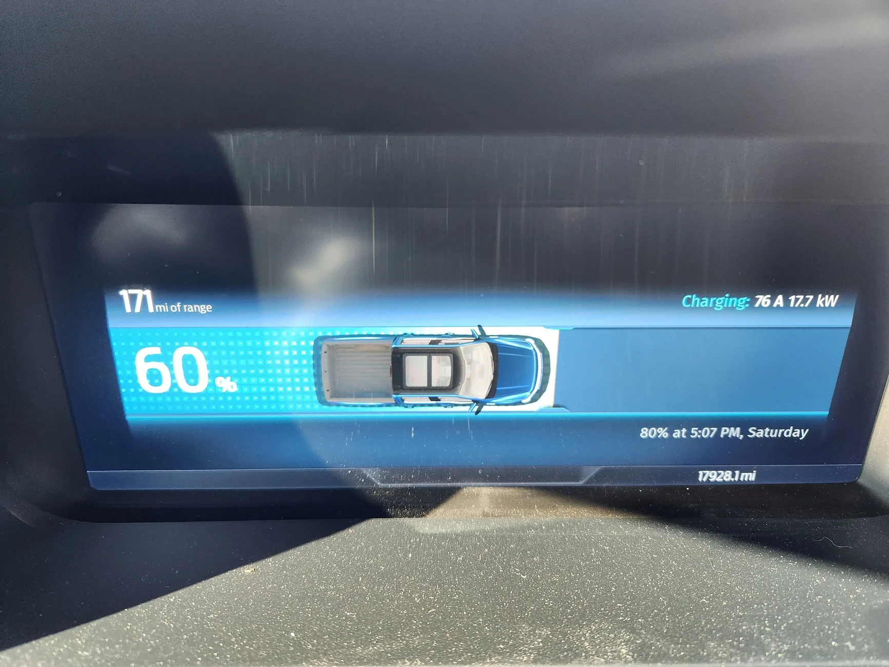 Ford F-150 Lightning Enabling charge speed on dash. 1000011456