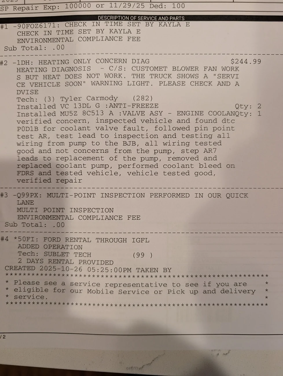 Ford F-150 Lightning No Heat in Cabin - Service Vehicle Soon Light - Powertrain Warning in App PXL_20251106_014128734