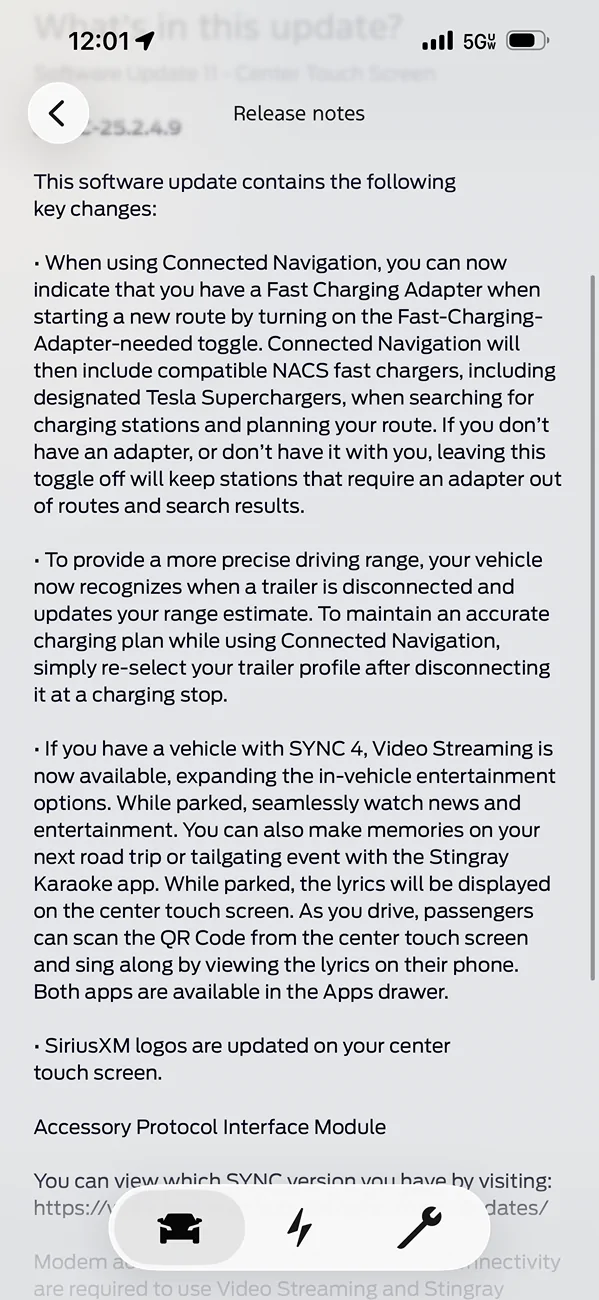 Ford F-150 Lightning SYNC Update 25.2.4.9 APIM IMG_9785