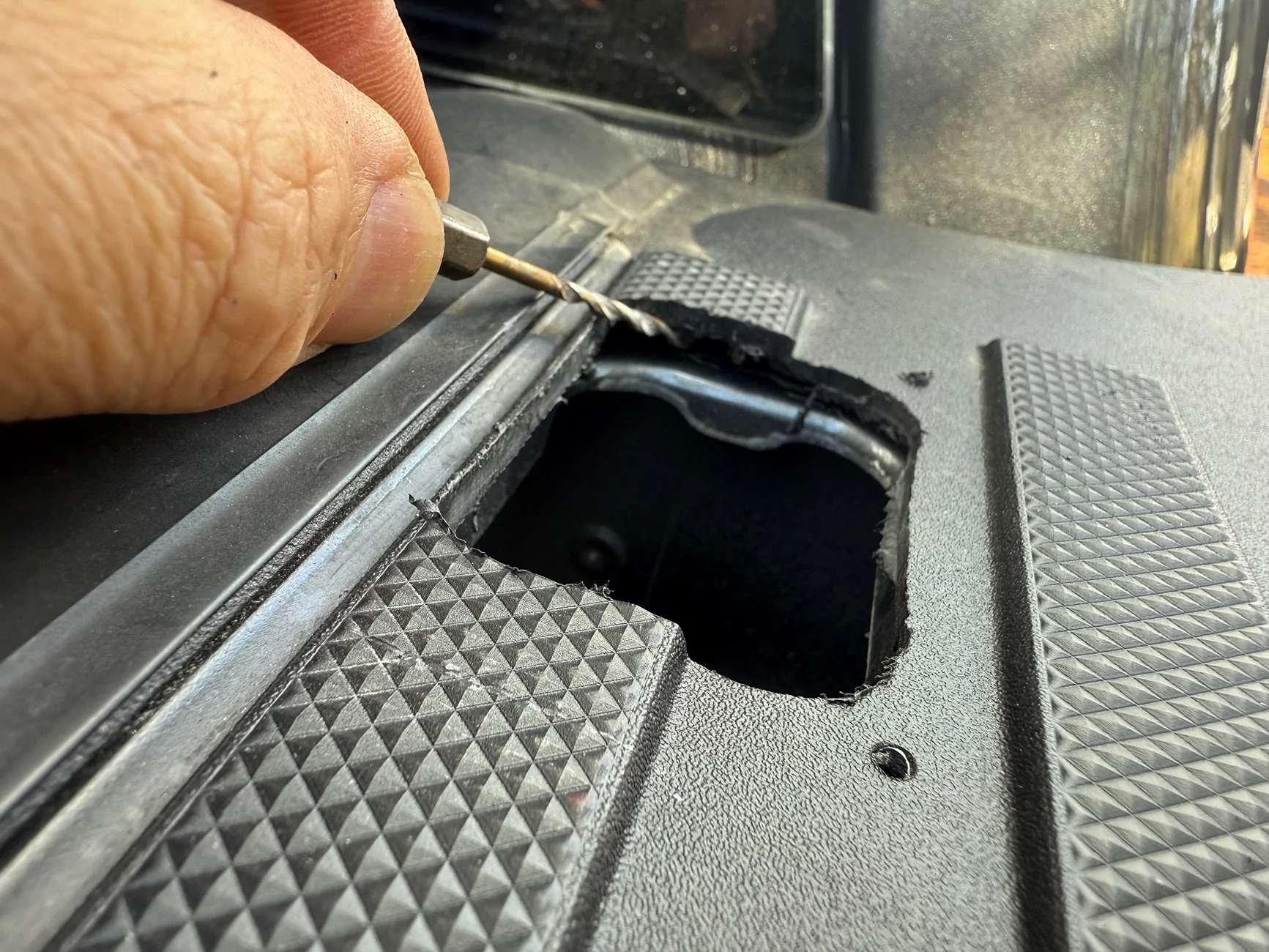 Ford F-150 Lightning Bull Ring Stake Pocket Anchors Install (front specific) IMG_6394