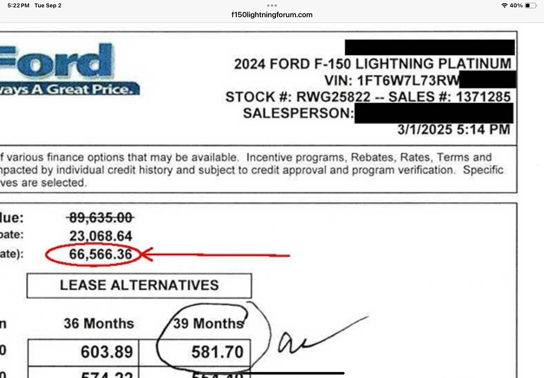 Ford F-150 Lightning Dealerships that didn't provide paperwork for EV Tax Credit {Solution post #119} IMG_0201