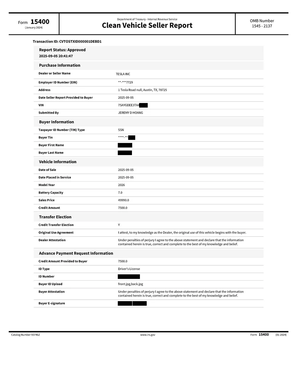Ford F-150 Lightning Dealerships that didn't provide paperwork for EV Tax Credit {Solution post #119} Pages from SellerReport_7SAYGDEE3TA460804_RN125692224 (1)