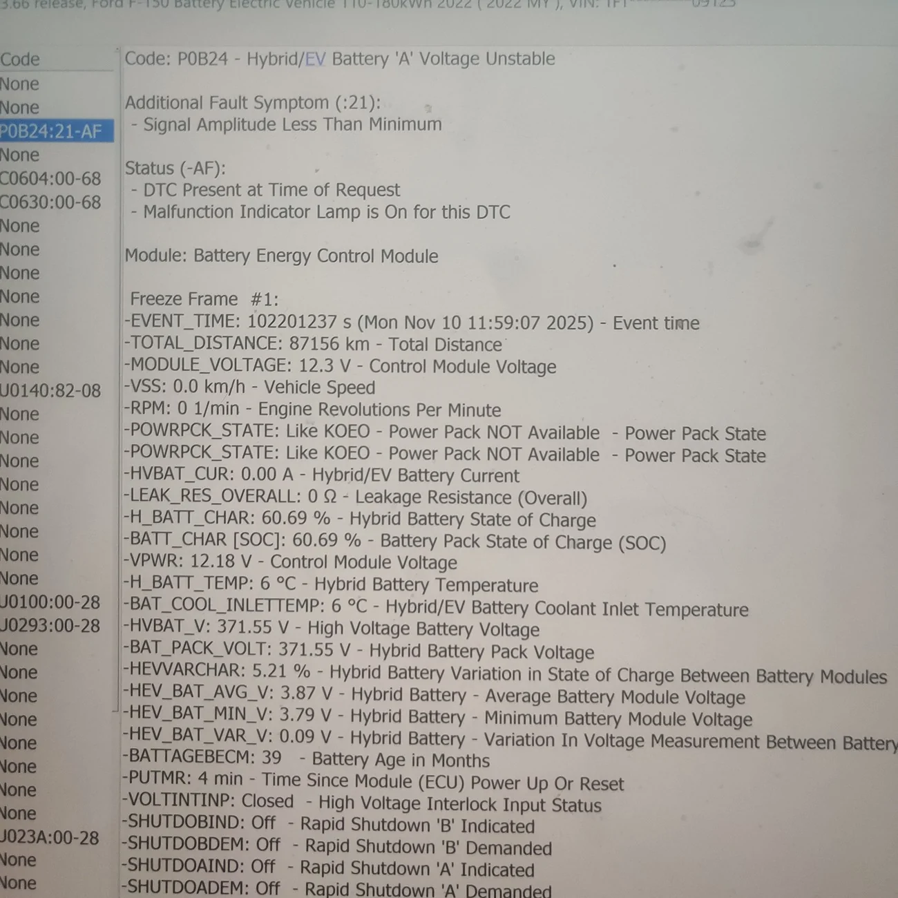 Ford F-150 Lightning Powertrain Malfunction/ Reduced Power IMG_20251110_143943