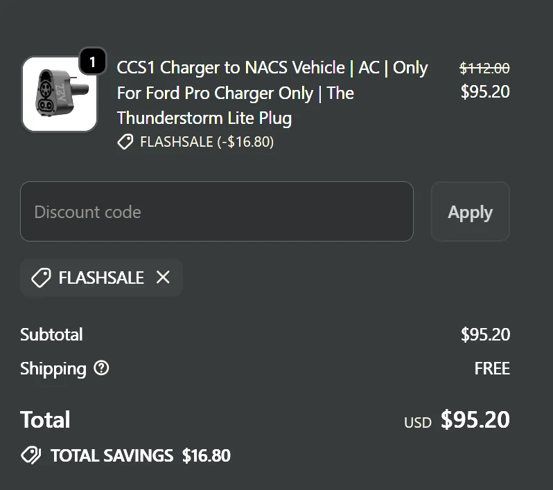 Ford F-150 Lightning CCS to NACS: 1763507357205-yu