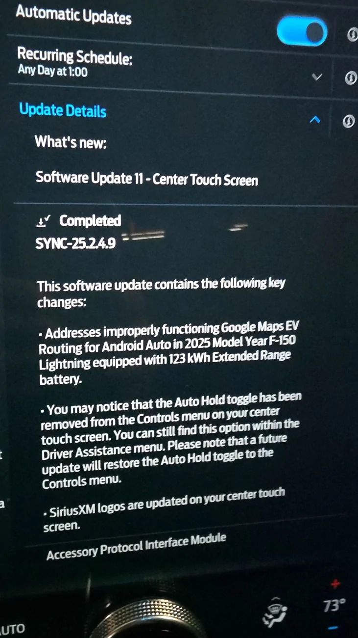 Ford F-150 Lightning SYNC Update 25.2.4.9 APIM 1000019664