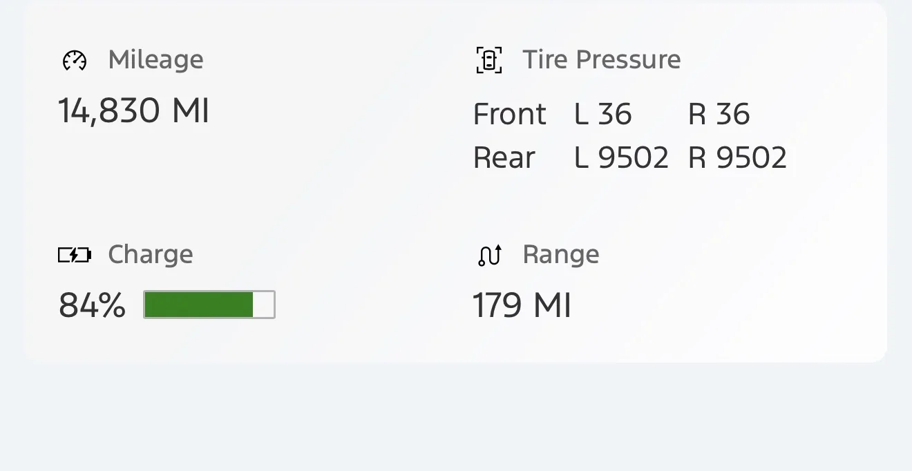 Ford F-150 Lightning Tire Pressure Blank on Ford App IMG_0367