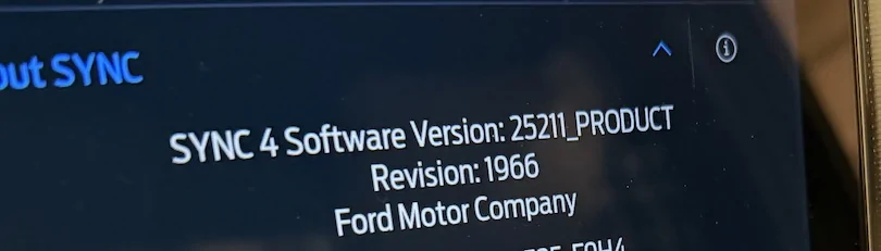 Ford F-150 Lightning SYNC Update 25.2.4.9 APIM IMG_0079
