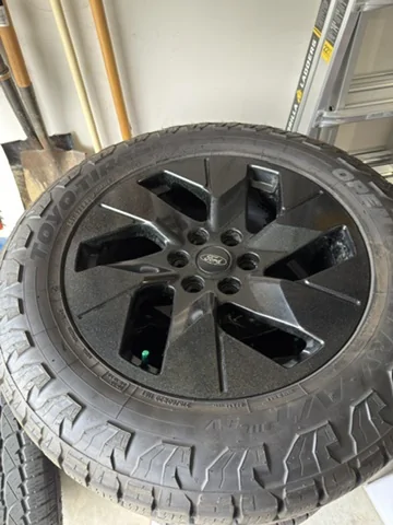 Ford F-150 Lightning For Sale - 2025 Lariat Powder Coated Black Wheels, Toyo Open Country AT3 EV tires, Spare Tire, TPMS sensors, Black Ford Lugs 65F42FD5-2796-429D-A3F9-5413D9016A4D_4_5005_c