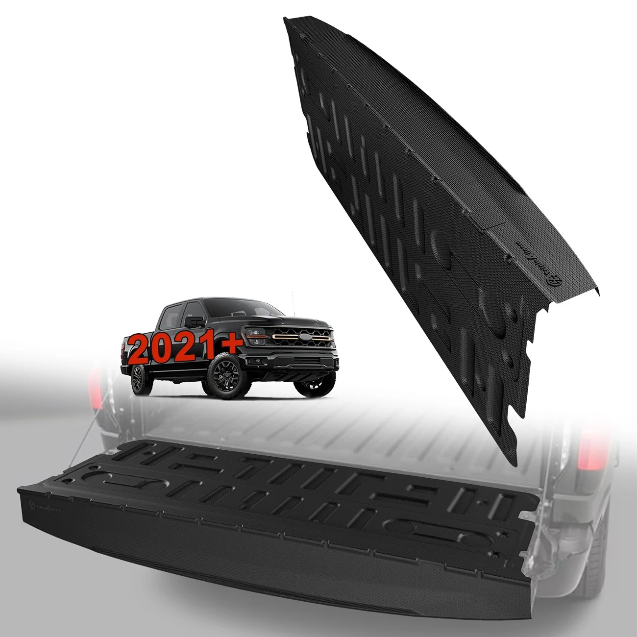 Ford F-150 Lightning New Arrival | TripleAliners Full-Coverage Tailgate Mat for 2021+ F150 (Includes Top Edge) 1.1