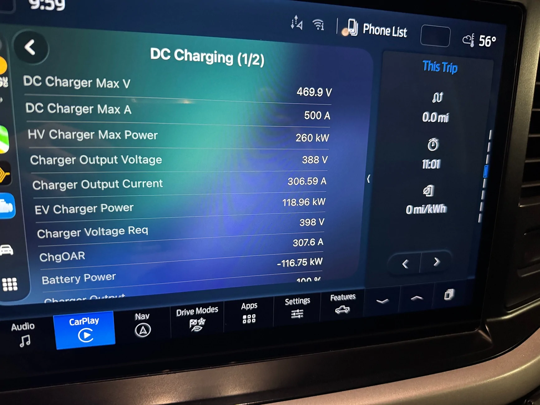 Ford F-150 Lightning Enabling charge speed on dash. IMG_1847