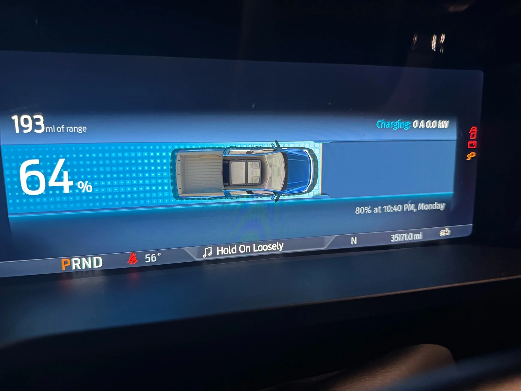 Ford F-150 Lightning Enabling charge speed on dash. IMG_1845