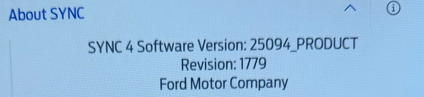 Ford F-150 Lightning SYNC Update 25.2.4.9 APIM 25094_1