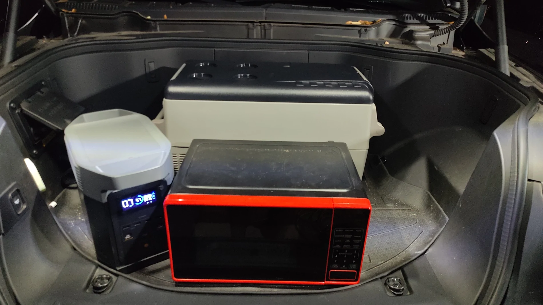 Ford F-150 Lightning My BougeRV 30QT Fridge setup in frunk IMG20251210184528