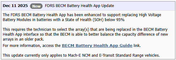 Ford F-150 Lightning Lightning Software Updates using FDRS FDRS_BECM