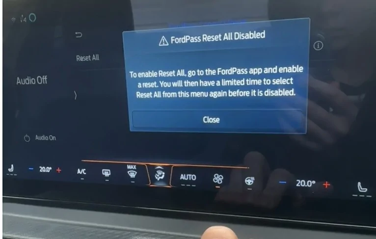 Ford F-150 Lightning Factory reset without Ford Pass IMG_8889