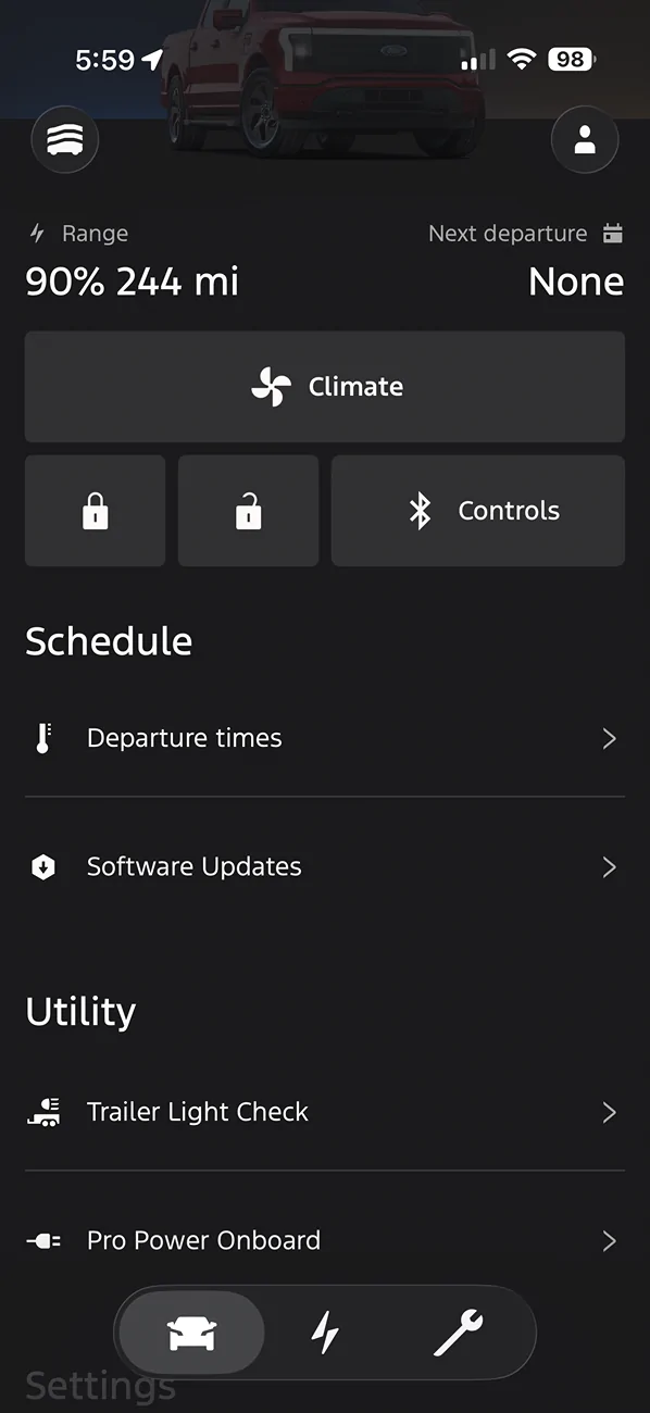 Ford F-150 Lightning New Pro Power Onboard toggle in iOS Ford app does not work IMG_0360