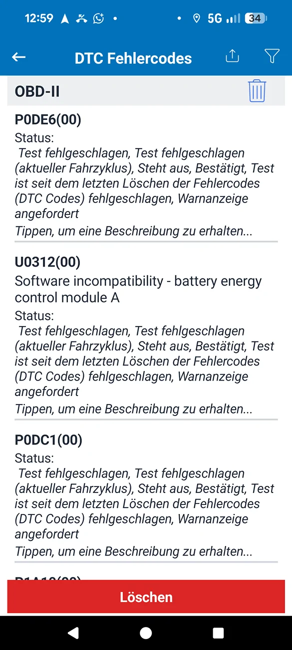 Ford F-150 Lightning Cell undervoltage of one cell - charging no longer possible Screenshot_20251218-125905