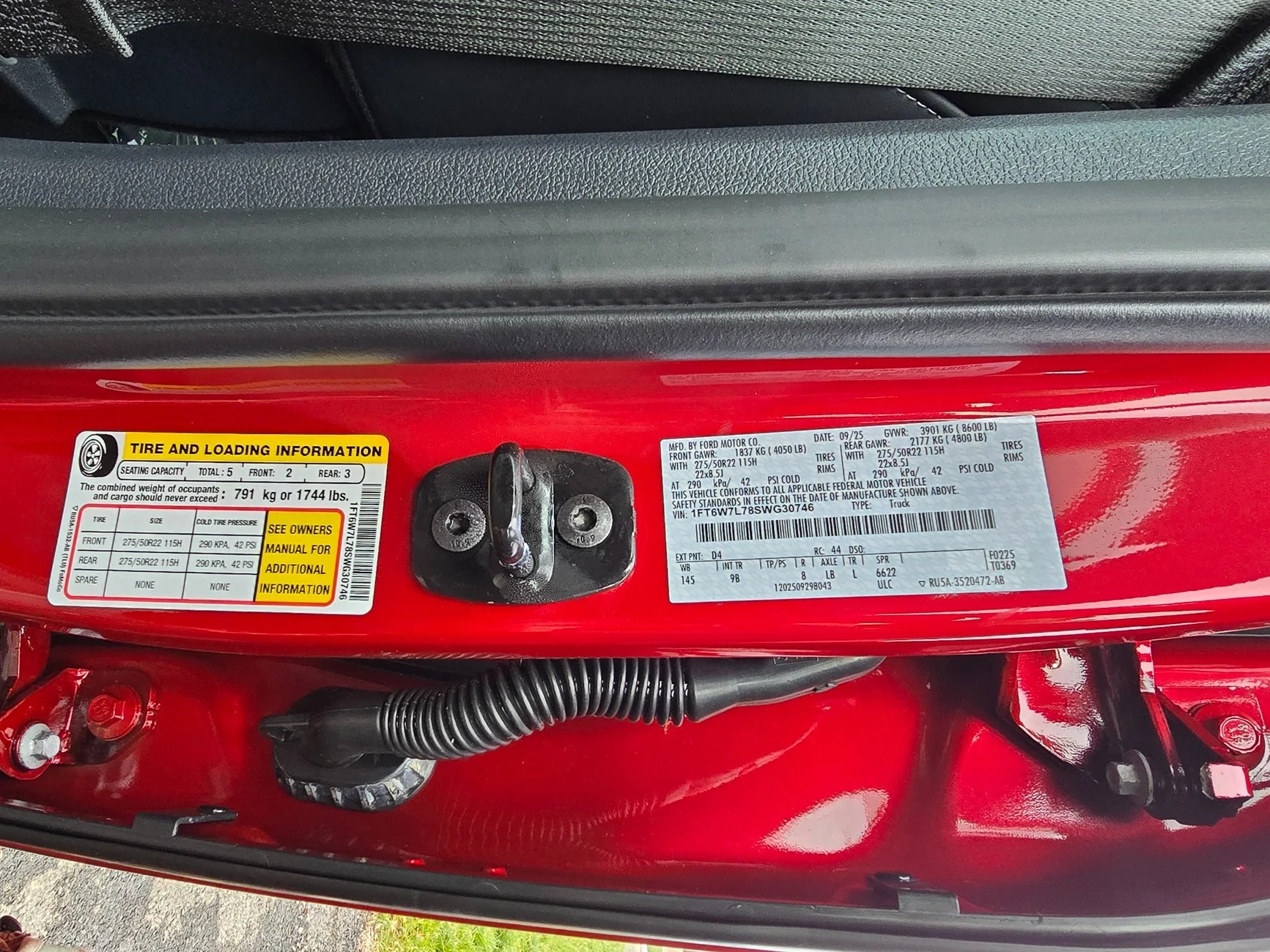 Ford F-150 Lightning VIN number for the last RED Platinum Lightning (1FT6W7L78SWG30746) 20251220_150909