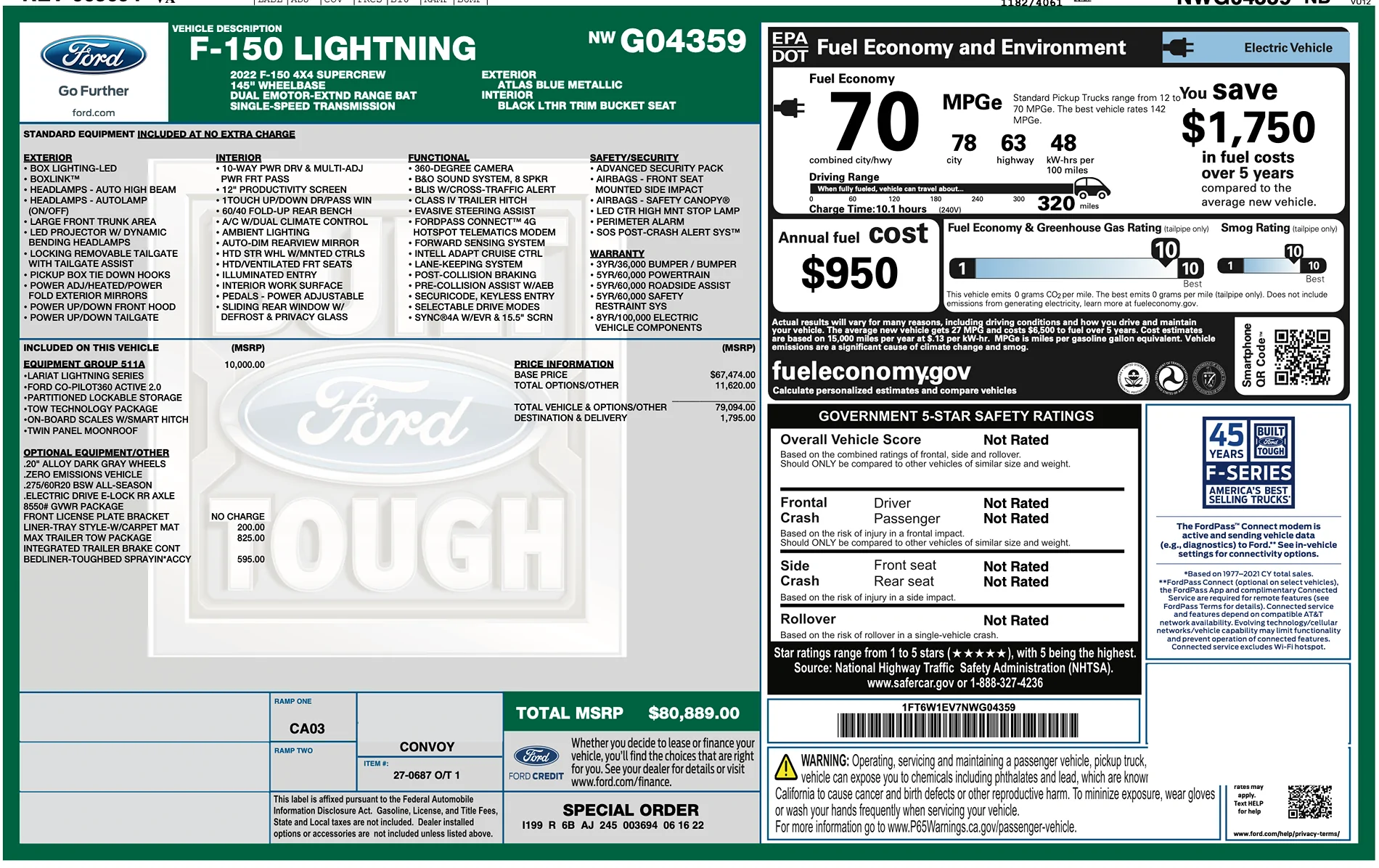 Ford F-150 Lightning 2022 Lariat ER - 69k miles - Max Tow, 9.6kW ProPower, Hard Tonneau, Spray-In Liner, Comma 3X Screenshot 2026-01-04 at 22.42.03