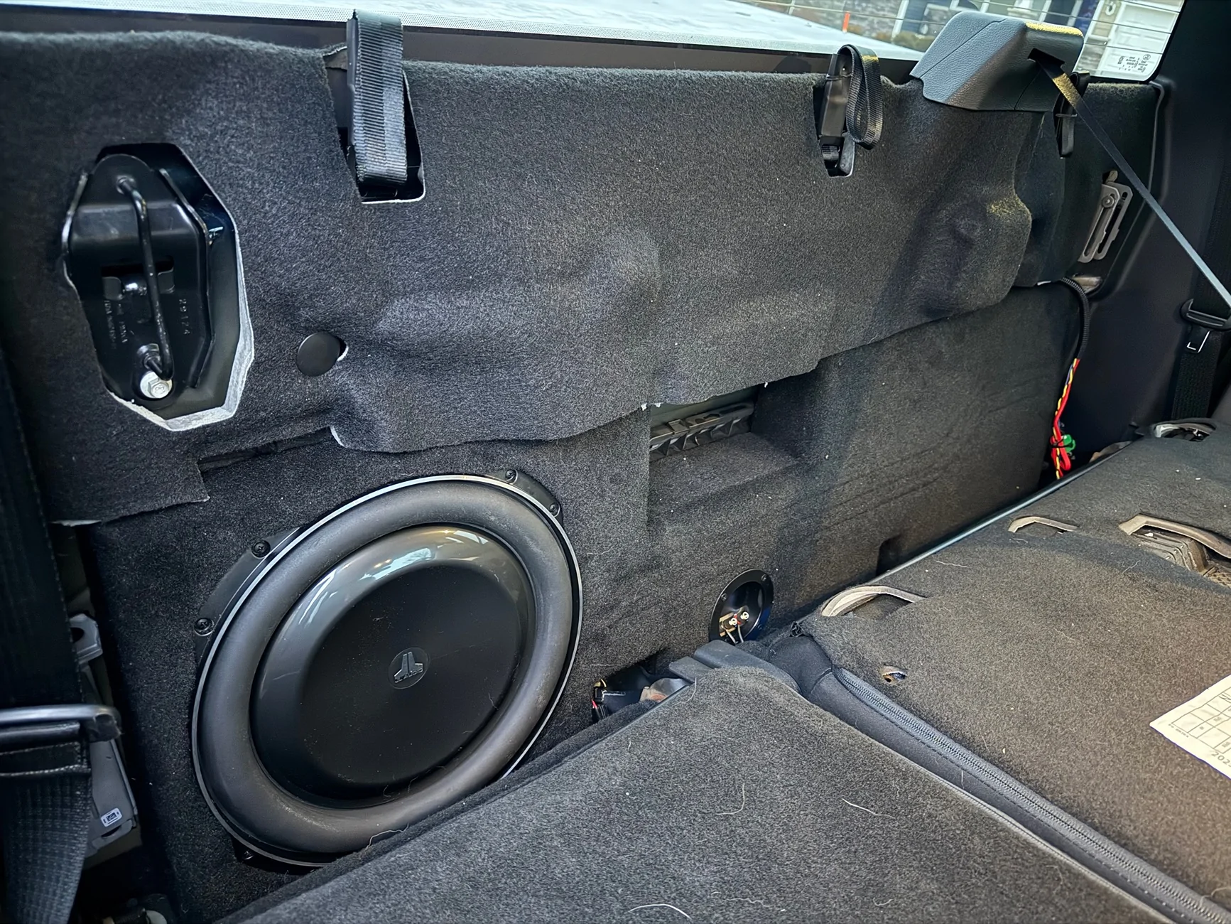 Ford F-150 Lightning Sub speaker behind rear seat suddenly blown out IMG_8471