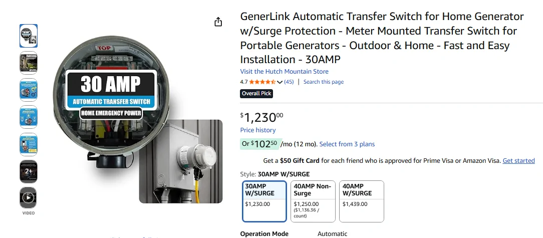 Ford F-150 Lightning Manual Transfer Switch 1768319156908-un