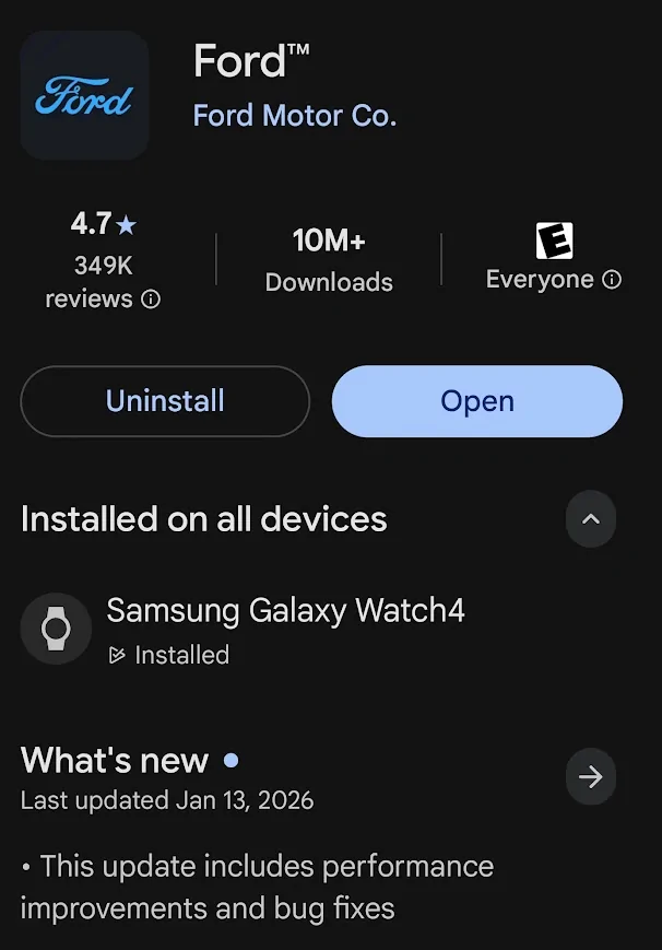 Ford F-150 Lightning Ford app 6.4.0 & 6.4.1 update iOS & Android 1768409489206-lh