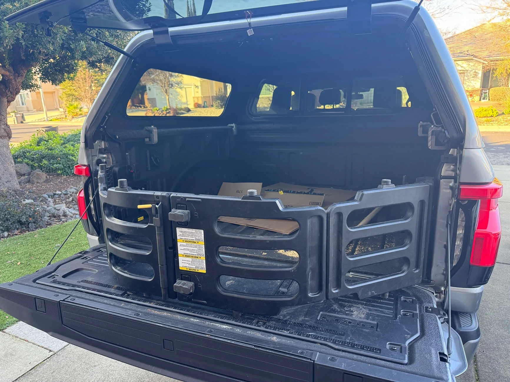 Ford F-150 Lightning Folding bed extender installed IMG_4046