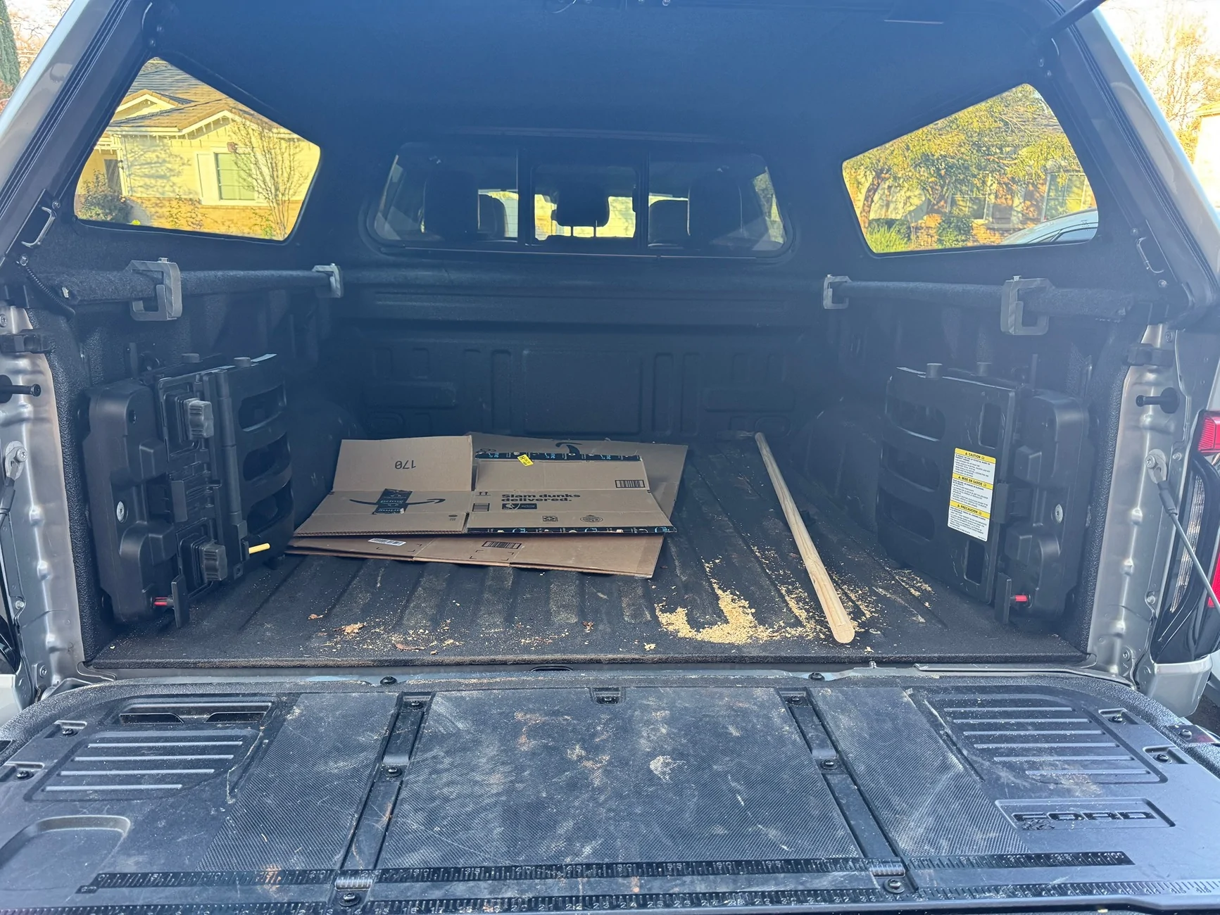 Ford F-150 Lightning Folding bed extender installed IMG_4047