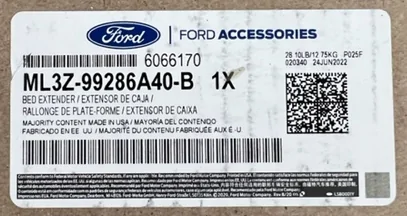 Ford F-150 Lightning Folding bed extender installed Extender kit
