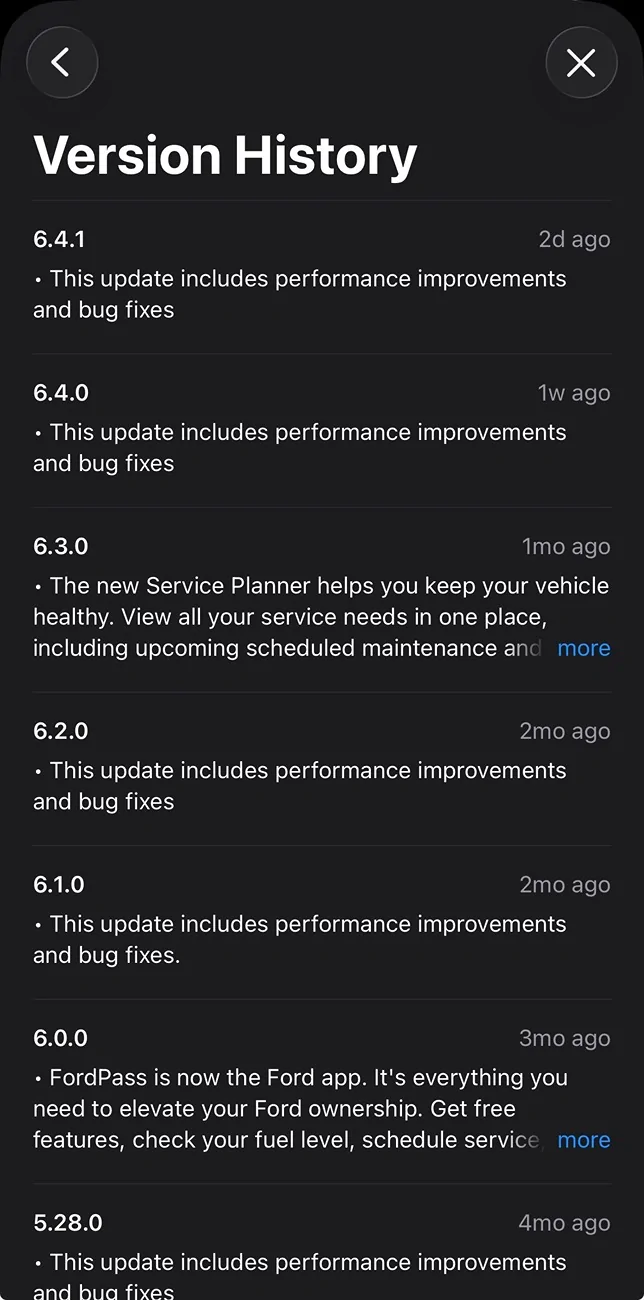 Ford F-150 Lightning Ford app 6.4.0 & 6.4.1 update iOS & Android IMG_0619