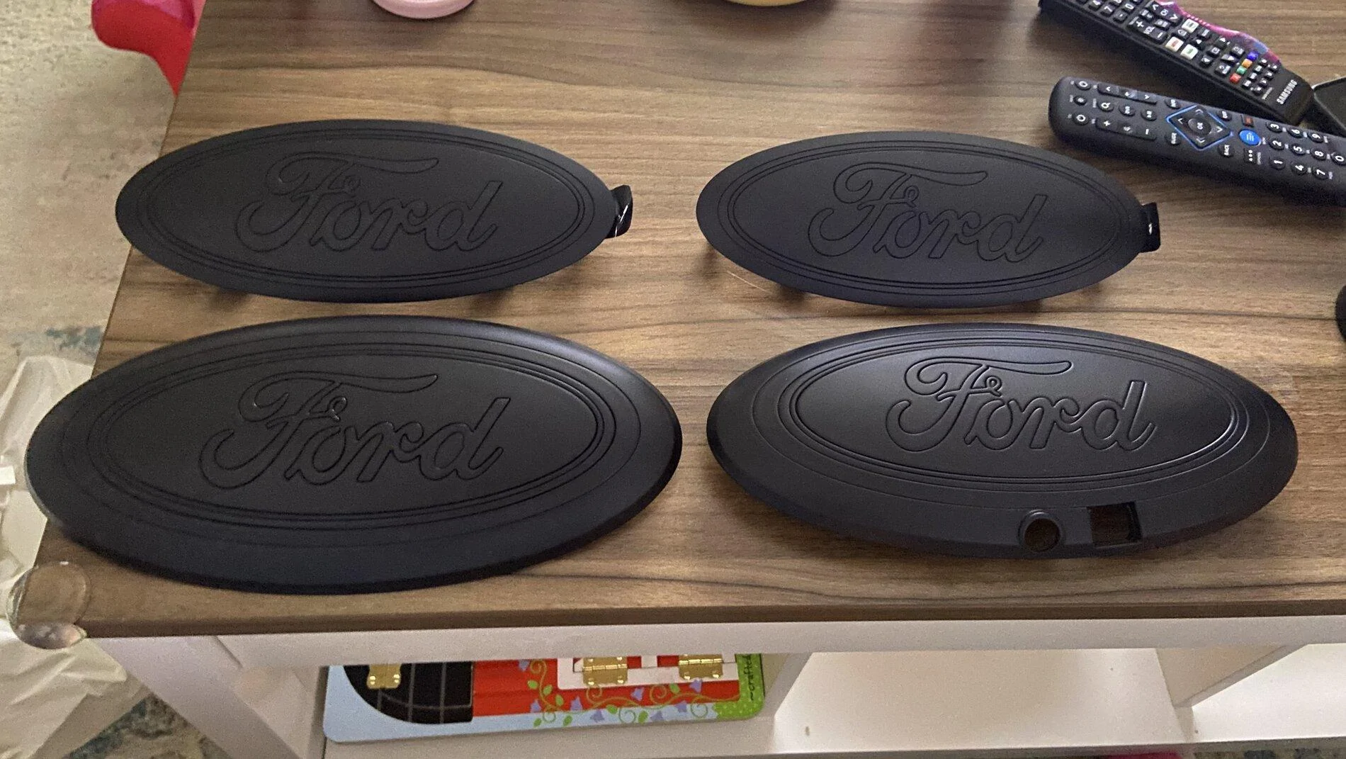Ford F-150 Lightning Matte Black Ford Emblems Front and Rear with and without Camera Option IMG_2763