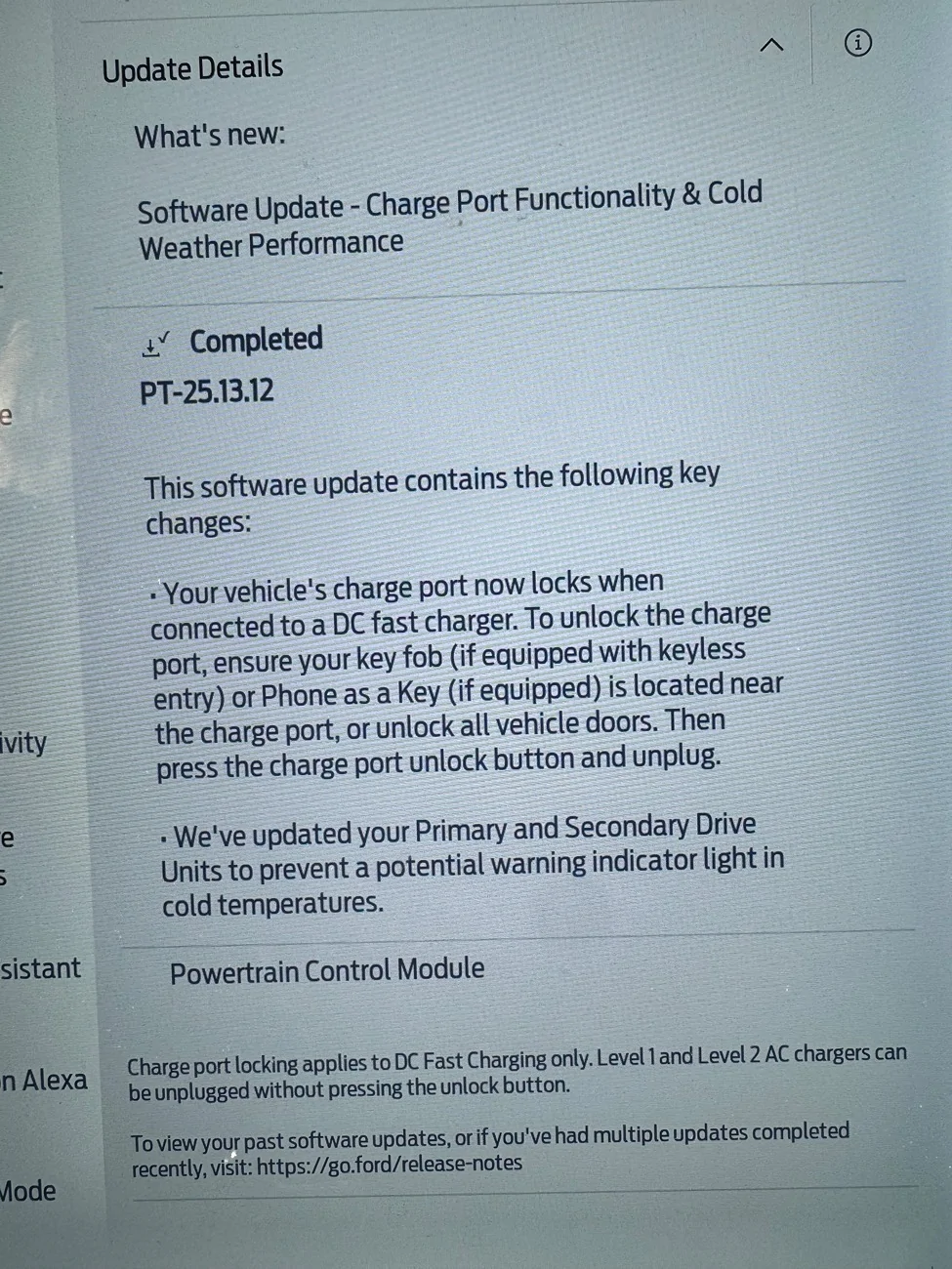 Ford F-150 Lightning Software Update PT-25.13.12 : Charge Port Functionality & Cold Weather Performance IMG_0058