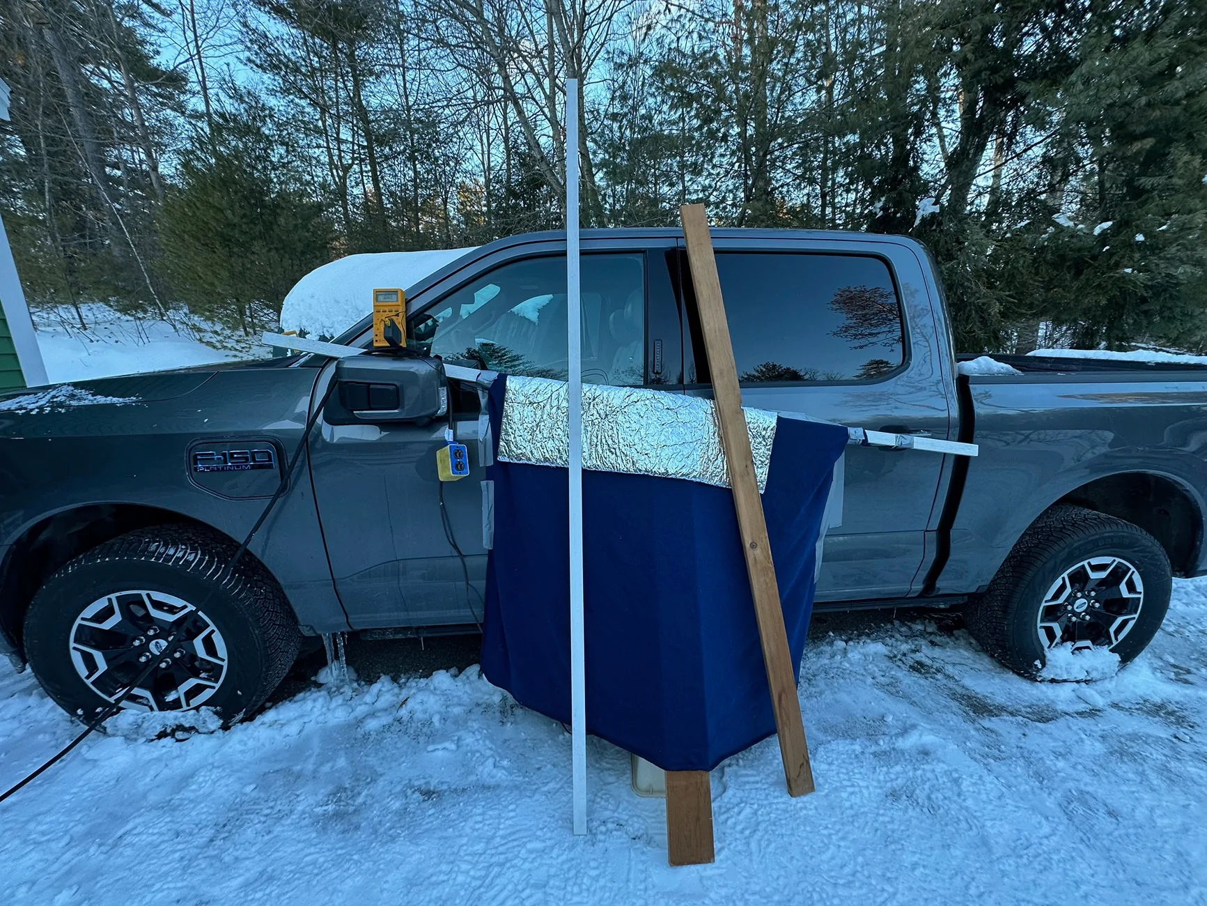 Ford F-150 Lightning How can I get into the truck if the physical lock is broken and the 12V battery is dead? IMG_1044
