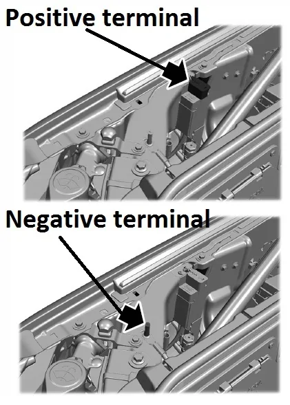 Ford F-150 Lightning How can I get into the truck if the physical lock is broken and the 12V battery is dead? jump posts