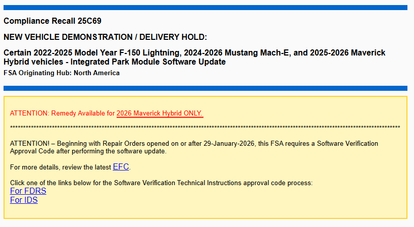 Ford F-150 Lightning SYNC-25.2.1.6.5.2: SiriusXM Improvements 25C69_full_bul_released