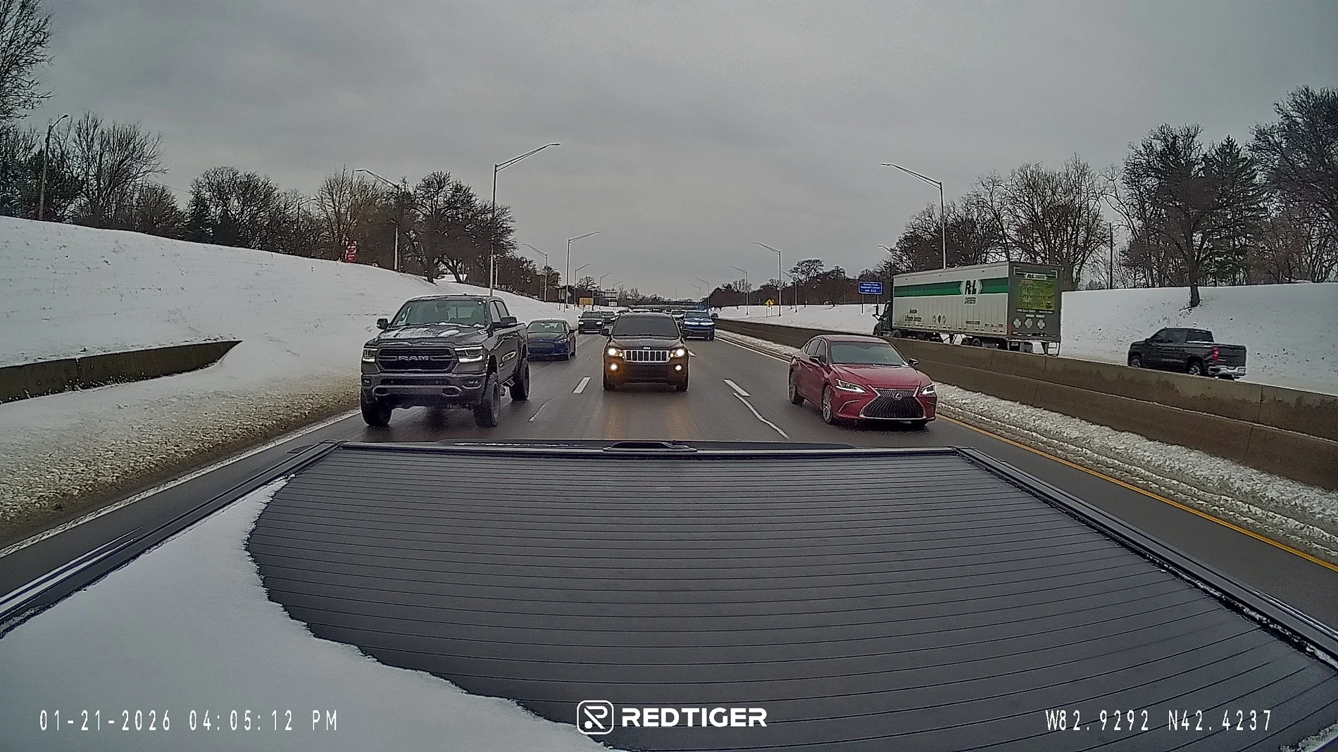 Ford F-150 Lightning Redtiger F17 Elite Dashcam Review DAYTIME REAR