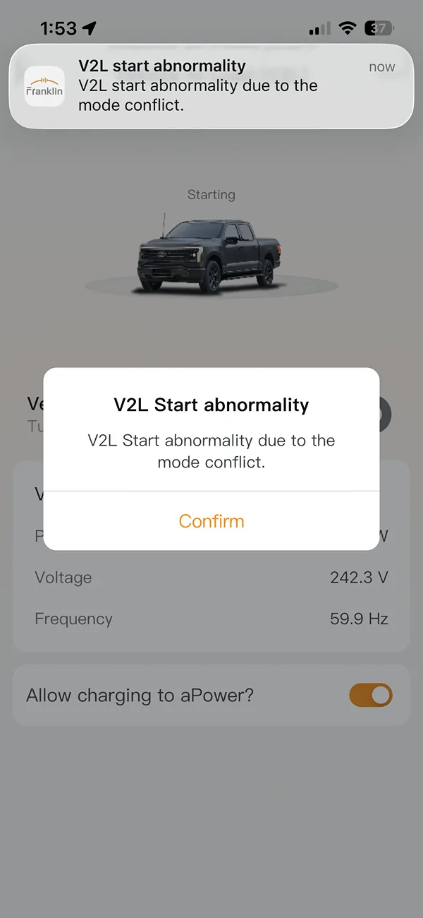 Ford F-150 Lightning FranklinWH aPower V2L and Pro Power Success! IMG_5641