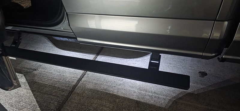 Ford F-150 Lightning Wolfbox powered running boards installed. 55102255610_ac2bbbdd17_c