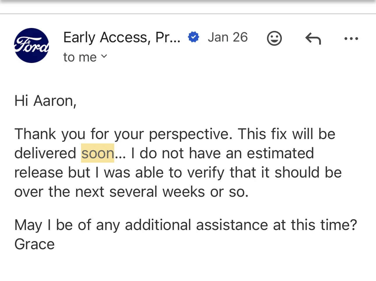 Ford F-150 Lightning Return to Sport not returning IMG_9647