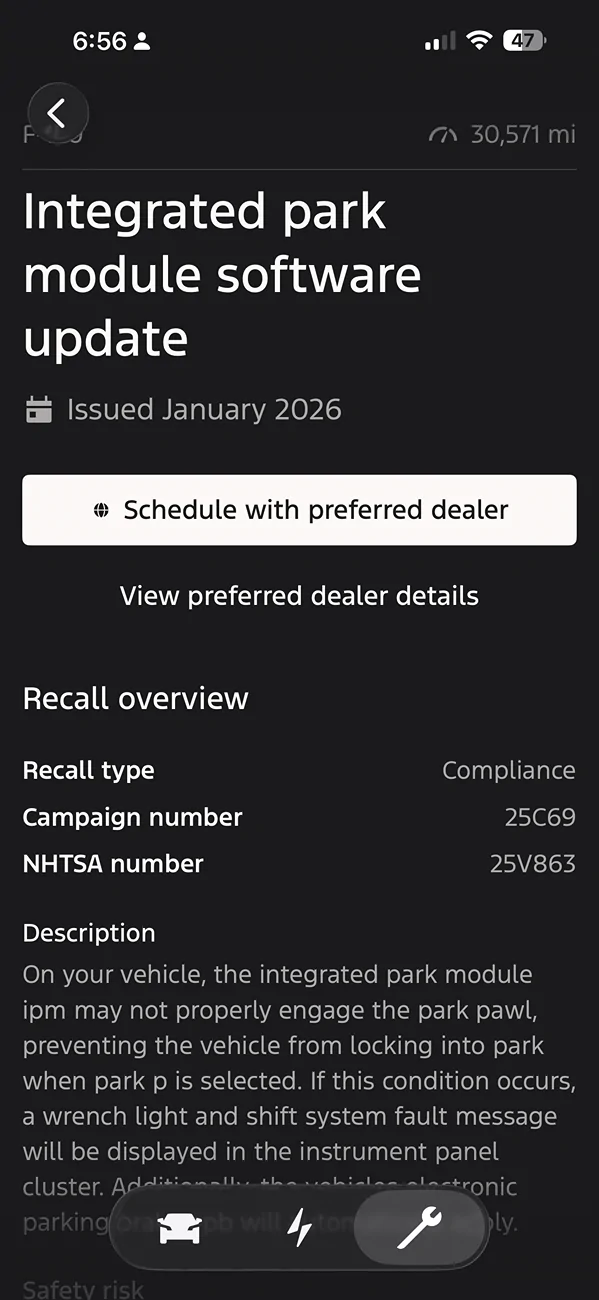 Ford F-150 Lightning 25C69 Recall - Ford Recalls 2022-2026 F-150 Lightning Over Rollaway Risk IMG_5808