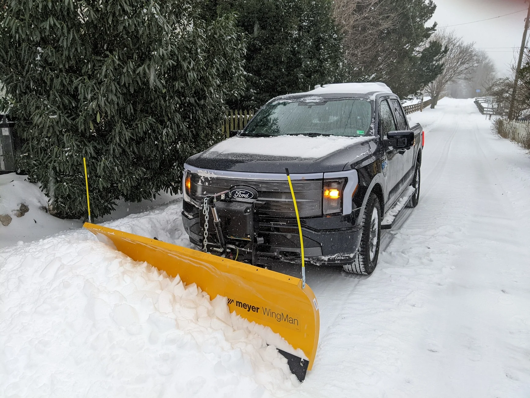 Ford F-150 Lightning Ford Lightning Meyer Wingman Snow Plow Review (Yes, a real commercial-grade front plow) PXL_20260125_173609118