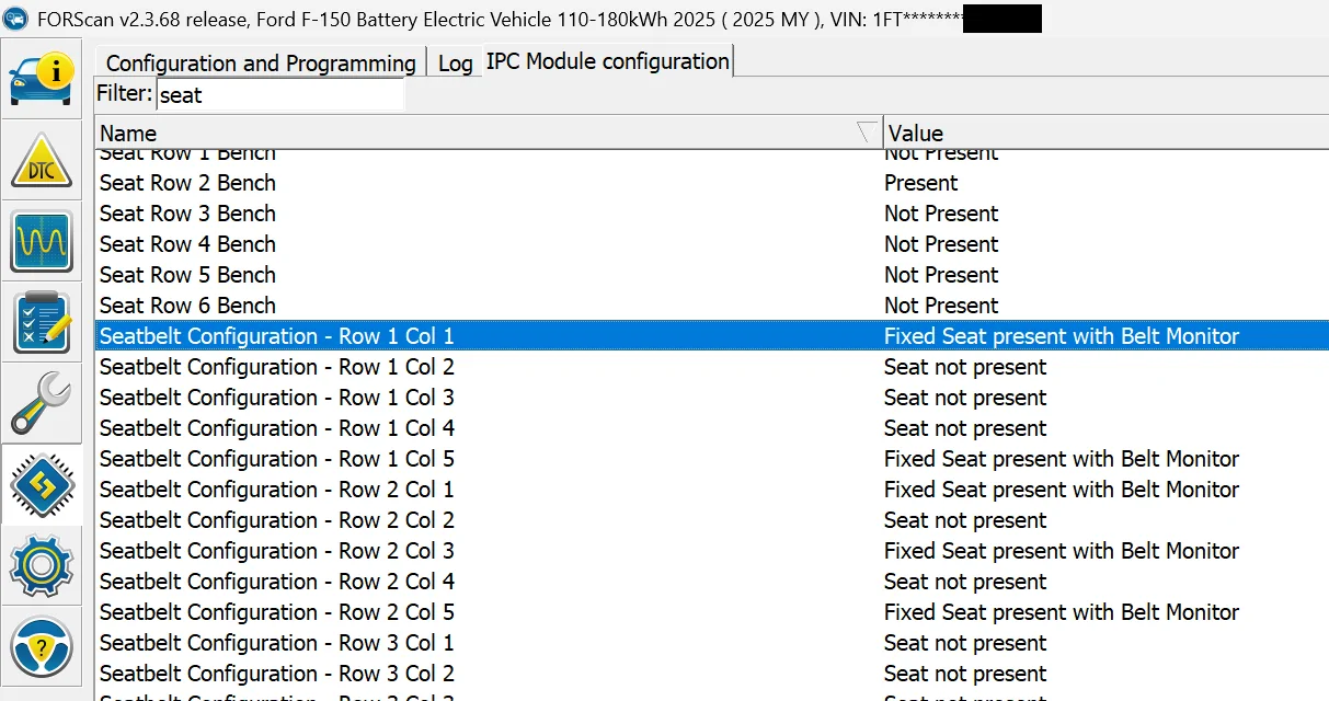 Ford F-150 Lightning Seat Belt warnings - even when all occupied seats have them done up? SeatBeltsBefor